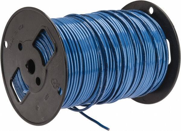 Southwire - THHN/THWN, 10 AWG, 30 Amp, 500' Long, Solid Core, 1 Strand Building Wire - Blue, Thermoplastic Insulation - Exact Industrial Supply