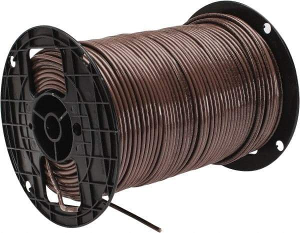 Southwire - THHN/THWN, 10 AWG, 30 Amp, 500' Long, Solid Core, 1 Strand Building Wire - Brown, Thermoplastic Insulation - Exact Industrial Supply