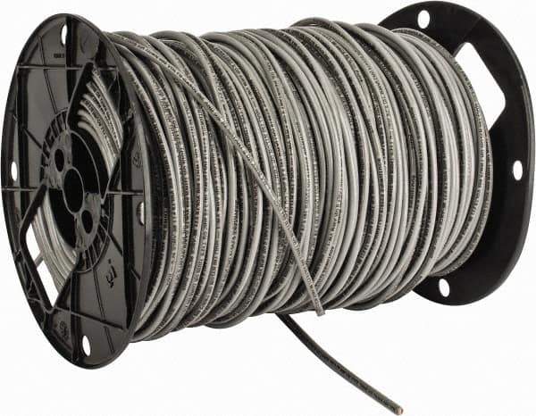 Southwire - THHN/THWN, 10 AWG, 30 Amp, 500' Long, Solid Core, 1 Strand Building Wire - Gray, Thermoplastic Insulation - Exact Industrial Supply