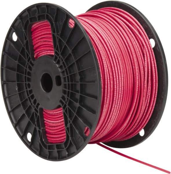 Southwire - THHN/THWN, 14 AWG, 15 Amp, 500' Long, Stranded Core, 19 Strand Building Wire - Red, Thermoplastic Insulation - Exact Industrial Supply