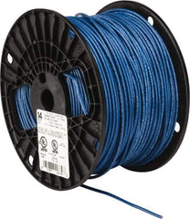 Southwire - THHN/THWN, 14 AWG, 15 Amp, 500' Long, Stranded Core, 19 Strand Building Wire - Blue, Thermoplastic Insulation - Exact Industrial Supply