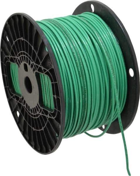 Southwire - THHN/THWN, 14 AWG, 15 Amp, 500' Long, Stranded Core, 19 Strand Building Wire - Green, Thermoplastic Insulation - Exact Industrial Supply