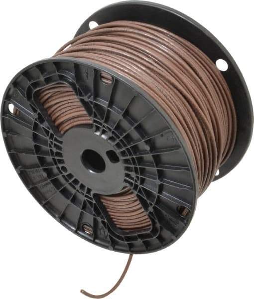 Southwire - THHN/THWN, 14 AWG, 15 Amp, 500' Long, Stranded Core, 19 Strand Building Wire - Brown, Thermoplastic Insulation - Exact Industrial Supply