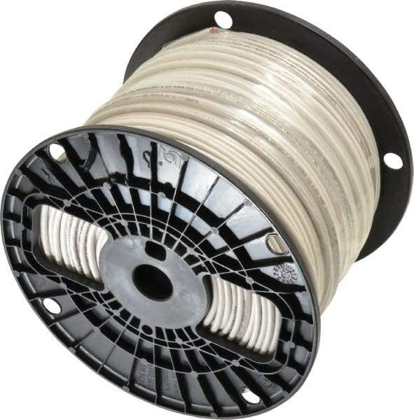 Southwire - THHN/THWN, 12 AWG, 20 Amp, 500' Long, Stranded Core, 19 Strand Building Wire - White, Thermoplastic Insulation - Exact Industrial Supply