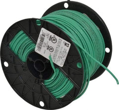 Southwire - THHN/THWN, 12 AWG, 20 Amp, 500' Long, Stranded Core, 19 Strand Building Wire - Green, Thermoplastic Insulation - Exact Industrial Supply