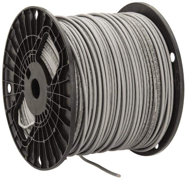 Southwire - THHN/THWN, 12 AWG, 20 Amp, 500' Long, Stranded Core, 19 Strand Building Wire - Gray, Thermoplastic Insulation - Exact Industrial Supply