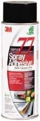 3M - 24 oz Aerosol Clear Spray Adhesive - High Tack, 205°F Heat Resistance, 99 Sq Ft Coverage, Medium Strength Bond, 30 min Max Bonding Time, Flammable, Series 77 - Exact Industrial Supply