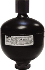 Parker - 85 Lb. Capacity, 3,620 psi Max Working Pressure, 7.95" High, Hydrin Diaphragm Accumulator - 5.98" Diam, 8 SAE Port Thread - Exact Industrial Supply