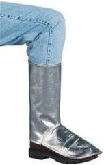 PRO-SAFE - Aluminized Blended Kevlar Leggings - No Pockets, Silver/Yellow - Exact Industrial Supply