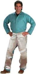 PRO-SAFE - Size Universal Carbon Kevlar Flame Resistant/Retardant Chaps - No Pockets, Silver - Exact Industrial Supply