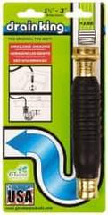 Made in USA - For 1-1/2 to 3 Inch Pipe, 6-3/8 Inch Cable Length, Handheld, Manual and Hand Drain Cleaner - Rubber Drum - Exact Industrial Supply