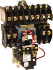 Square D - No Enclosure, 12 Pole, Mechanically Held Lighting Contactor - 20 A (Tungsten), 30 A (Fluorescent), 24 VAC at 60 Hz, 12NO Contact Configuration - Exact Industrial Supply
