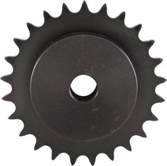 U.S. Tsubaki - 18 Teeth, 1" Chain Pitch, Chain Size 80, Plain Bore Sprocket - 1" Bore Diam, 5.759" Pitch Diam, 6.27" Outside Diam - Exact Industrial Supply