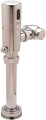 Zurn - 1-1/2" Spud Coupling, 1" Pipe, Closet Automatic Flush Valve - Single Flush, 1.28 Gal per Flush, Chrome Cover, Powered by 4 AA Batteries - Exact Industrial Supply