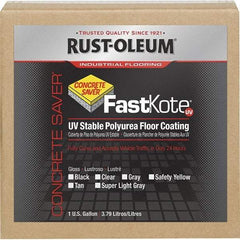 Rust-Oleum - 1 Gal Gray Gloss Finish Floor Coating - 400 Sq Ft per Gal, Interior/Exterior, <50 gL VOC Compliance - Exact Industrial Supply