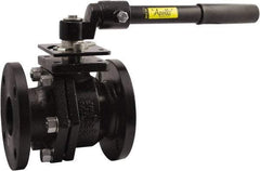 Conbraco - 6" Pipe, Full Port, Cast Iron Full Port Ball Valve - Bi-Directional, Flanged x Flanged Ends, Lever Handle, 200 WOG, 125 WSP - Exact Industrial Supply