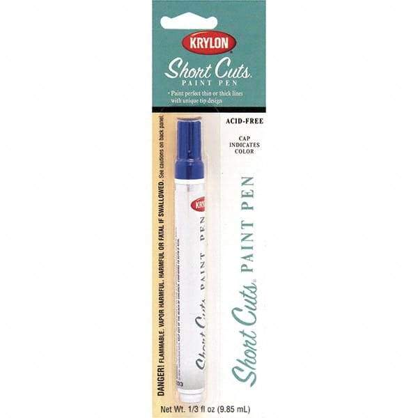 Krylon - 0.33 oz Ocean Blue Gloss Finish Paint Pen - Pen, Direct to Metal, 520 gL VOC Compliance - Exact Industrial Supply