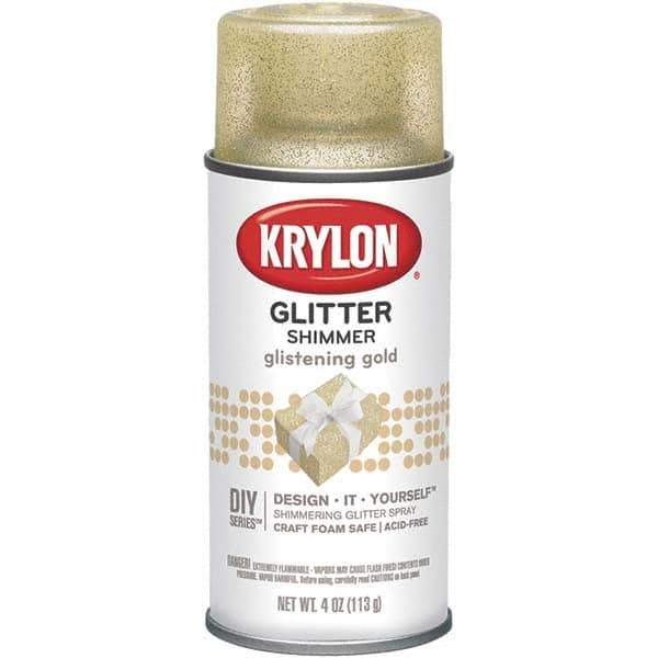 Krylon - Glistening Gold, Glitter, Craft Paint Spray Paint - 4 oz Container - Exact Industrial Supply