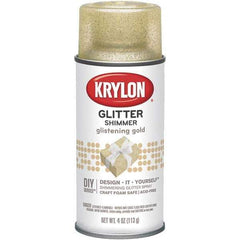 Krylon - Glistening Gold, Glitter, Craft Paint Spray Paint - 4 oz Container - Exact Industrial Supply
