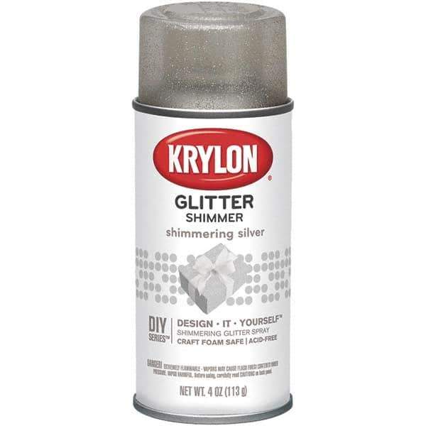 Krylon - Shimmering Silver, Glitter, Craft Paint Spray Paint - 4 oz Container - Exact Industrial Supply
