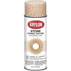 Krylon - Travertine Tan, Textured, Craft Paint Spray Paint - 12 oz Container - Exact Industrial Supply
