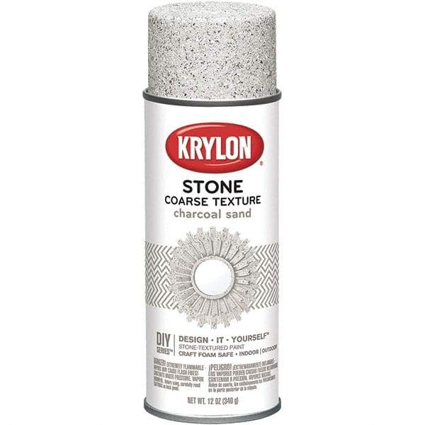Krylon - Charcoal Sand, Textured, Craft Paint Spray Paint - 12 oz Container - Exact Industrial Supply