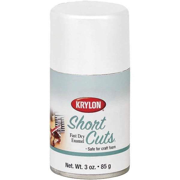 Krylon - White, Flat, Enamel Spray Paint - 3 oz Container - Exact Industrial Supply