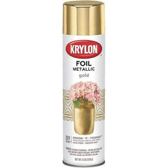 Krylon - Gold Foil, Gloss, Metallic Spray Paint - 8 oz Container - Exact Industrial Supply
