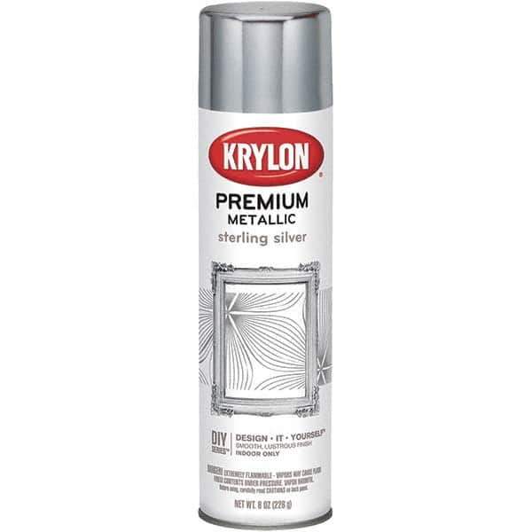 Krylon - Sterling Silver, Gloss, Metallic Spray Paint - 8 oz Container - Exact Industrial Supply