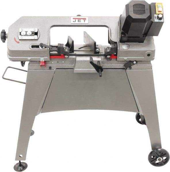 Jet - 5 x 6" Semi-Automatic Combo Horizontal & Vertical Bandsaw - 1 Phase, 90° Vise Angle of Rotation, 1/2 hp, 115 Volts, Geared Head Drive - Exact Industrial Supply