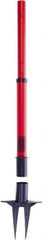 Banner Stakes - 22 to 42" High, 2-3/8" Pole Diam, Stanchion - 9" Base Diam, Removable Spike Nylon Base, Red Plastic Post, For Outdoor Use - Exact Industrial Supply