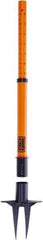 Banner Stakes - 22 to 42" High, 2-3/8" Pole Diam, Stanchion - 9" Base Diam, Removable Spike Nylon Base, Orange Plastic Post, For Outdoor Use - Exact Industrial Supply