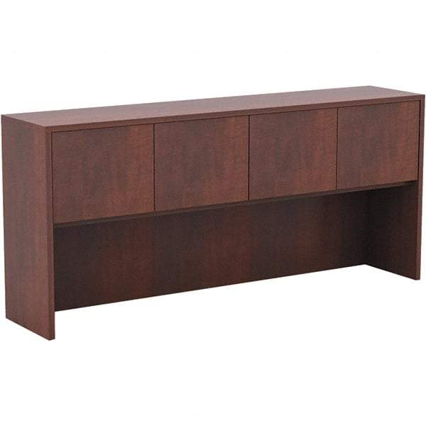 ALERA - 70.63" Long x 35-1/2" High x 15" Deep, Kneespace Credenza - Medium Cherry, Woodgrain Laminate - Exact Industrial Supply