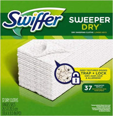 Swiffer - 8" Long x 10.4" Wide Microfiber Dust Mop Pad - Snap-On, White, Rectangular Head - Exact Industrial Supply