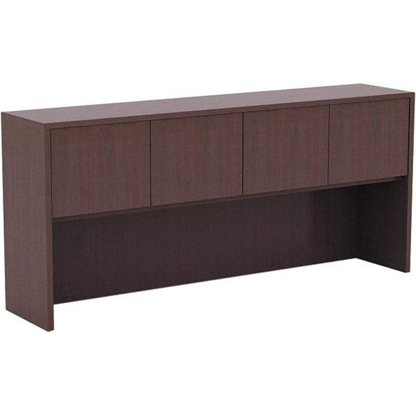 ALERA - 70.63" Long x 35-1/2" High x 15" Deep, Kneespace Credenza - Mahogany (Color), Woodgrain Laminate - Exact Industrial Supply