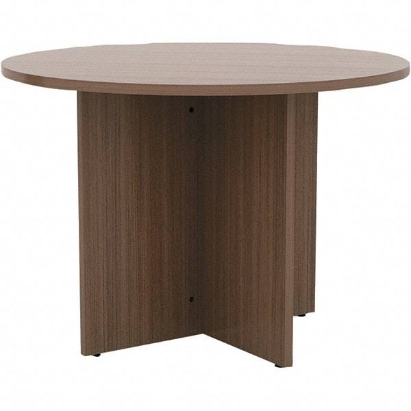 ALERA - 29-1/2" High Stationary Conference Table - 1" Thick, Walnut (Color), Wood Grain Laminate - Exact Industrial Supply
