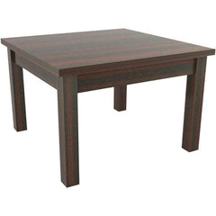 ALERA - 20" Long x 23.63" Wide x 20.38" High Stationary Reception Table - 1" Thick, Mahogany (Color), Wood Grain Laminate - Exact Industrial Supply