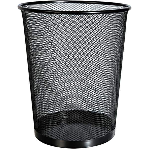 Universal One - Black Wastebasket - Use with Office Supplies - Exact Industrial Supply