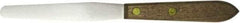 Albion Engineering - 7/16" Wide Spring Blade Stainless Steel Spatula - Flexible, Straight Hardwood Handle, 4" OAL - Exact Industrial Supply
