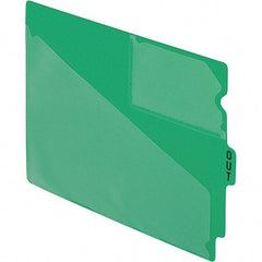 Pendaflex - 8-1/2 x 11" 50 Tabs, Unpunched, End Tab Out Guides with Pockets - Green - Exact Industrial Supply