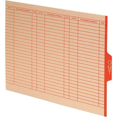 Pendaflex - 8-1/2 x 11" 100 Tabs, Unpunched, Preprinted Divider - Red Tabs, Manila Folder - Exact Industrial Supply