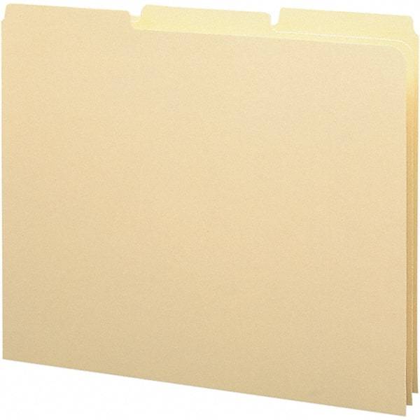 SMEAD - 8-1/2 x 11" 100 Tabs, Unpunched, Blank Top Tab File Guides - Manila - Exact Industrial Supply
