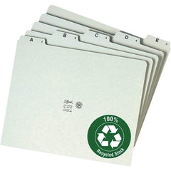 SMEAD - 8-1/2 x 11" 25 Tabs, Unpunched, Preprinted Numeric Divider - Green - Exact Industrial Supply