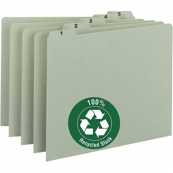 SMEAD - 8-1/2 x 11" 31 Tabs, Unpunched, Preprinted Divider - Green - Exact Industrial Supply