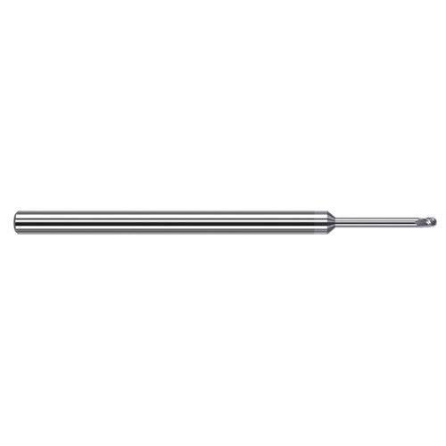 3/16″ Dia. × 3/16″ Shank × 9/32″ DOC × 3″ OAL, Carbide TiB2, Stub , 3 Flute, Ballnose End Mill - Exact Industrial Supply