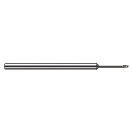 3/16″ Dia. × 3/16″ Shank × 9/32″ DOC × 3″ OAL, Carbide Uncoated, Stub , 3 Flute, Ballnose End Mill - Exact Industrial Supply