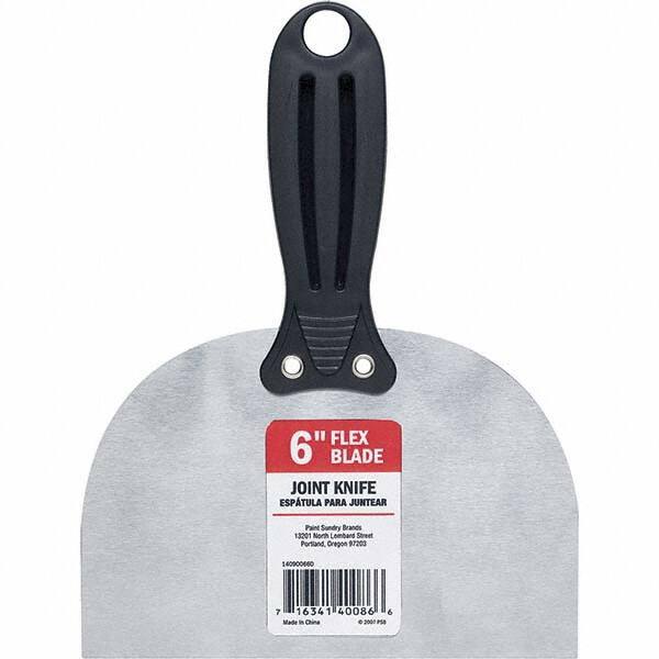 Purdy - 6" Wide Flexible Blade Carbon Steel Scraper - Stiff, Straight Nylon Handle - Exact Industrial Supply