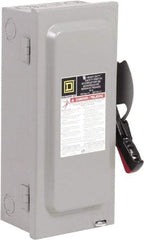Square D - 30 Amp, 600 VAC, 3 Pole Nonfused Safety Switch - NEMA 1, 1 & 3 Phase, 10 hp at 600 VAC (Single Phase), 30 hp at 600 VAC (Triple Phase) - Exact Industrial Supply