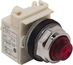 Schneider Electric - 480 VAC Red Lens Indicating Light - Screw Clamp Connector - Exact Industrial Supply