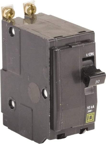 Square D - 30 Amp, 240 VAC, 2 Pole, Bolt On Miniature Circuit Breaker - 14-8 AWG - Exact Industrial Supply